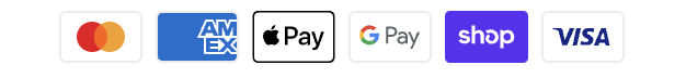 Accepted payment methods: Mastercard, American Express, Apple Pay, Google Pay, Shop Pay, Visa